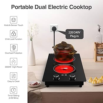 帯500枚限定　Superior , Stove God Cooks 7インチ Amazon.com: VBGK Double Induction Cooktop With Rack,110V